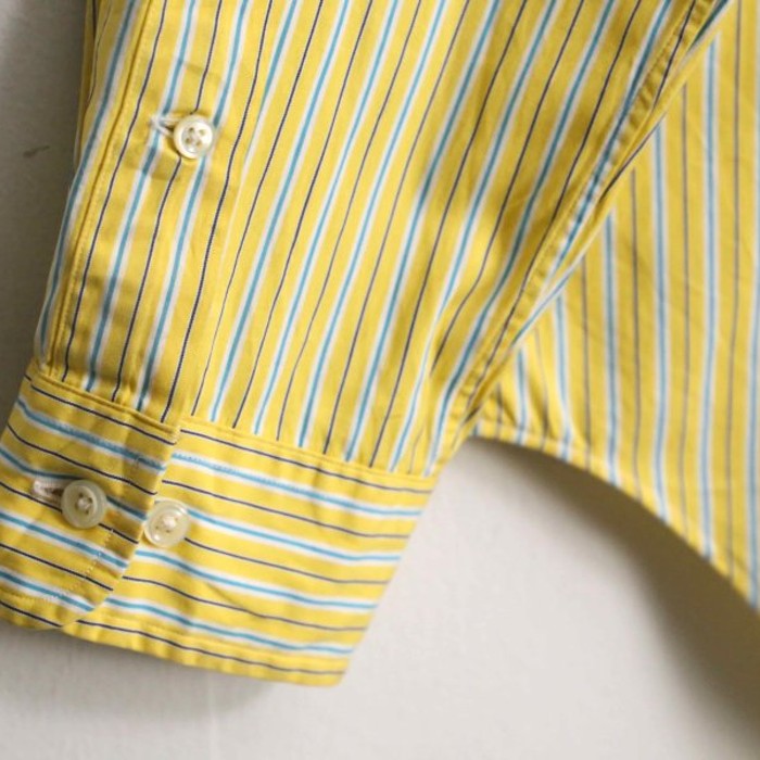 "POLO" light yellow blue stripe shirt | Vintage.City ヴィンテージ 古着
