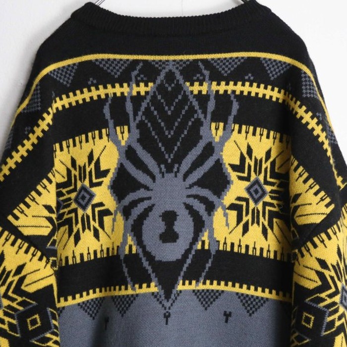 yellow × gray nordic pattern knit | Vintage.City ヴィンテージ 古着