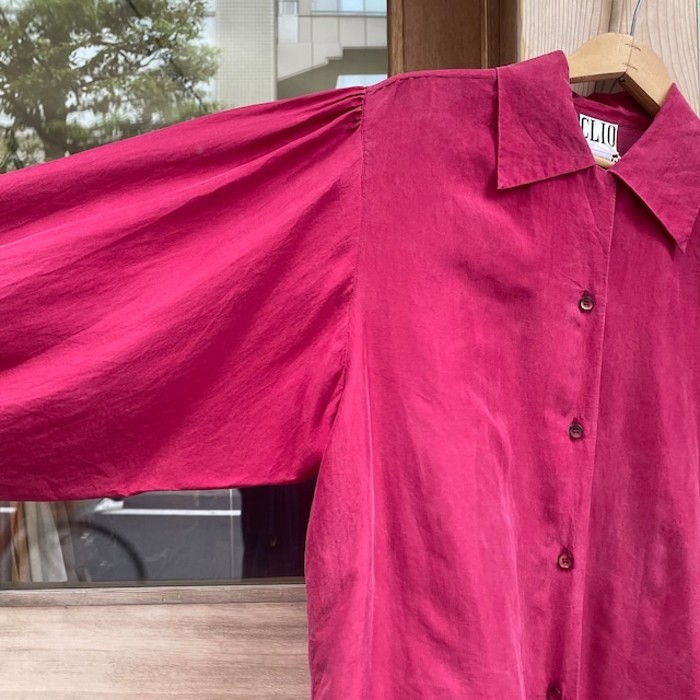 Burgundy silk 100% blouse | Vintage.City ヴィンテージ 古着