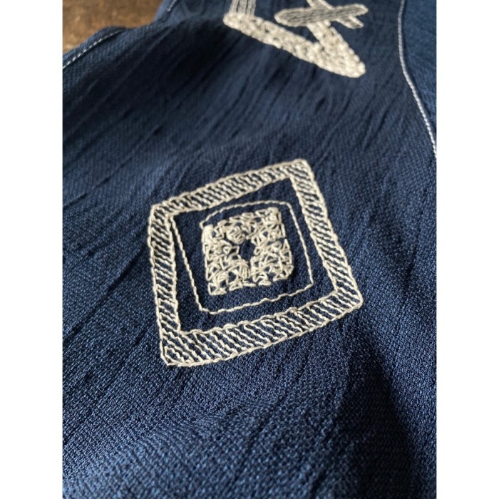 embroidery sleeve blouson 刺繍ブルゾン ネイビー | Vintage.City ヴィンテージ 古着