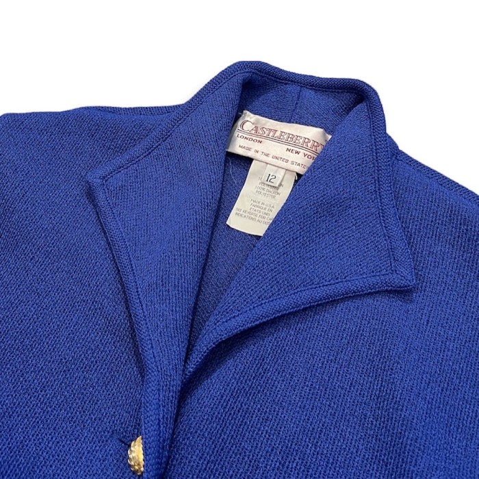 80s vintage＂CASTLEBERRY＂ニットジャケット ブルー | Vintage.City ヴィンテージ 古着