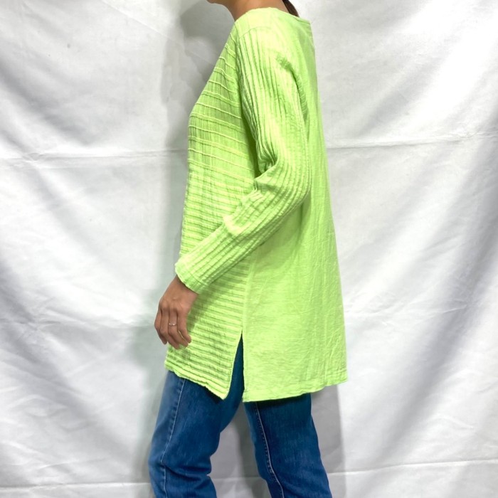 USA neon yellow green long sleeve tops | Vintage.City ヴィンテージ 古着