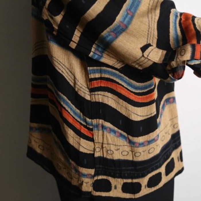ethnic like artistic design loose shirt | Vintage.City ヴィンテージ 古着