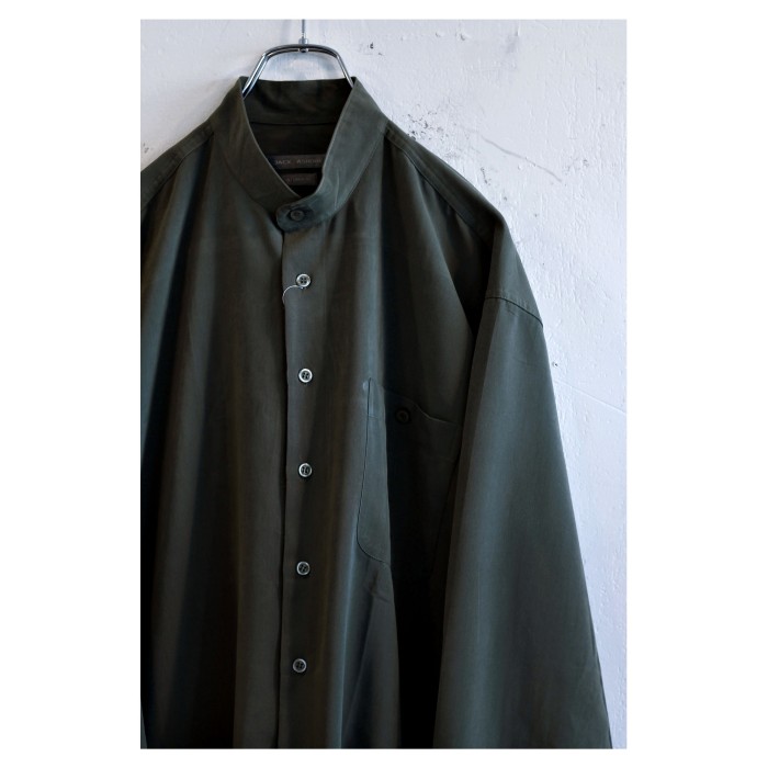 Old Luxe Bandcollar Shirt “Moss Green” | Vintage.City ヴィンテージ 古着