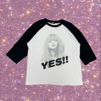 Y2K "YES！" girl graphic  raglan tops | Vintage.City ヴィンテージ 古着