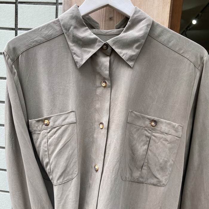 ORVIS beige 100% silk shirt | Vintage.City ヴィンテージ 古着