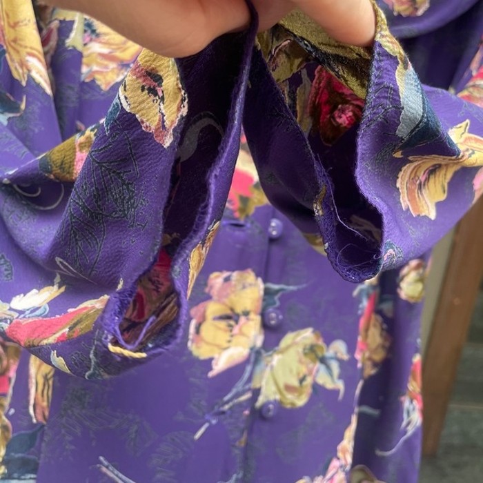 Great Britain purple floral blouse | Vintage.City ヴィンテージ 古着