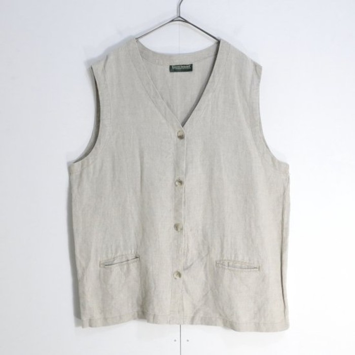 Linen beige button design vest. | Vintage.City Vintage Shops, Vintage Fashion Trends