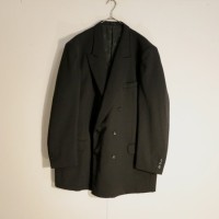 beautiful silhouette black double jacket | Vintage.City ヴィンテージ 古着