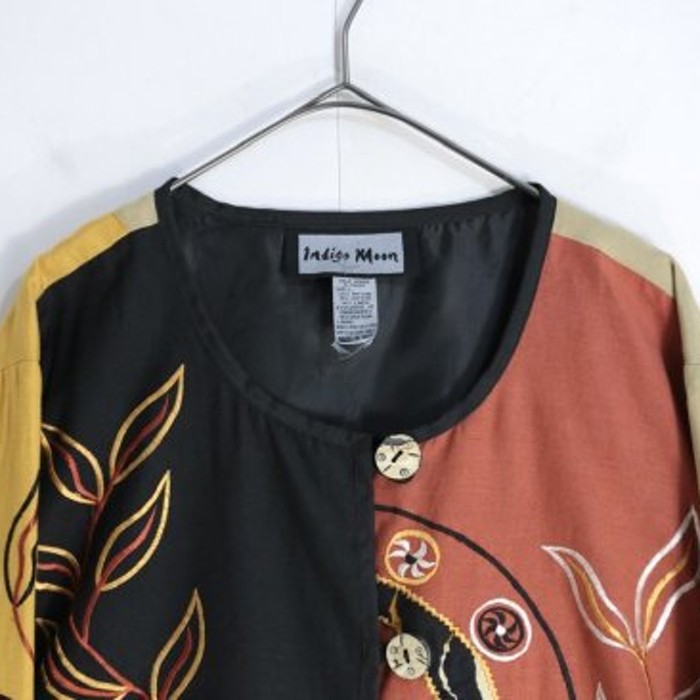 "Indigo moon" leaf embroidery jacket | Vintage.City 빈티지숍, 빈티지 코디 정보