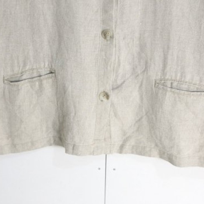 Linen beige button design vest. | Vintage.City 빈티지숍, 빈티지 코디 정보
