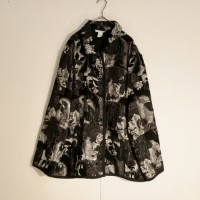 black gray flower design gobelins jacket | Vintage.City ヴィンテージ 古着