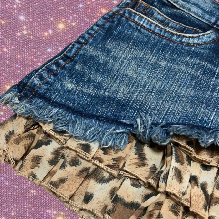 Y2K Denim× Tiered frills Leopard skirts | Vintage.City 빈티지숍, 빈티지 코디 정보
