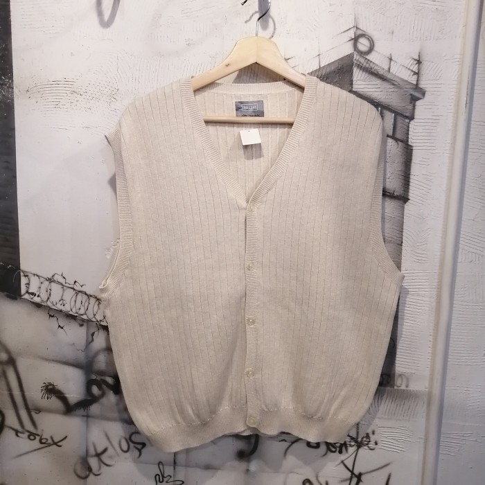 cotton design knit vest | Vintage.City
