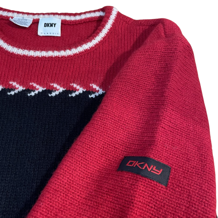 DKNY Design Knit Red/Black | Vintage.City 古着屋、古着コーデ情報を発信