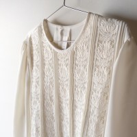 Ivory flower lace blouse | Vintage.City 빈티지숍, 빈티지 코디 정보