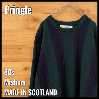 【Pringle】80s スコットランド製 ライン ニット セーター EU古着 