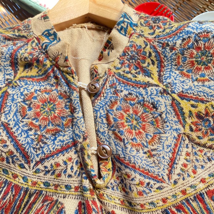 vintage Indian cotton fringe poncho | Vintage.City 빈티지숍, 빈티지 코디 정보