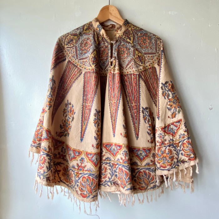 vintage Indian cotton fringe poncho | Vintage.City 古着屋、古着コーデ情報を発信
