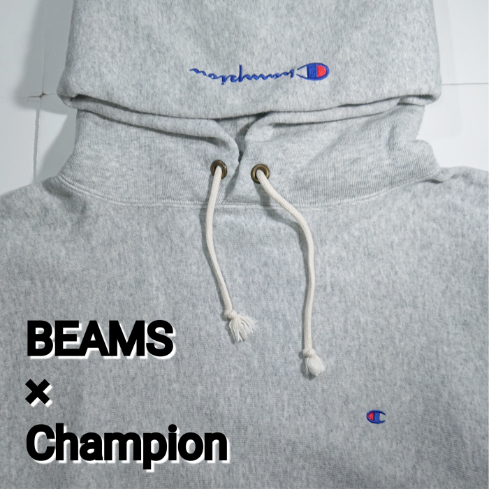 【新品】BEAMS別注チャンピオン/ビッグシルエットスウェットパーカー/チビ目玉
