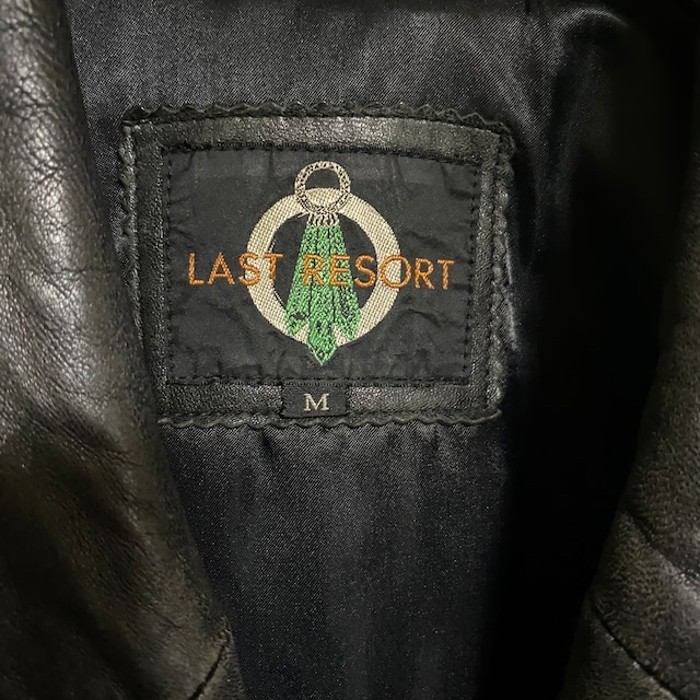 LAST RESORT ブラック レザージャケット ロングコート 重厚感 