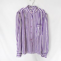 Euro vintage glossy striped blouse | Vintage.City 빈티지숍, 빈티지 코디 정보