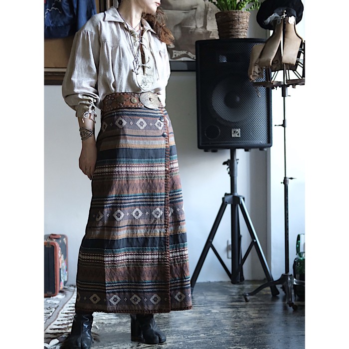 Ethnic wrapped skirt | Vintage.City 빈티지숍, 빈티지 코디 정보