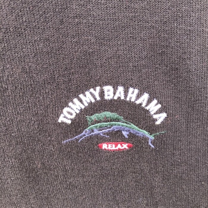 90s トミーバハマ ハーフジップ デザインスウェット 刺繍ロゴ