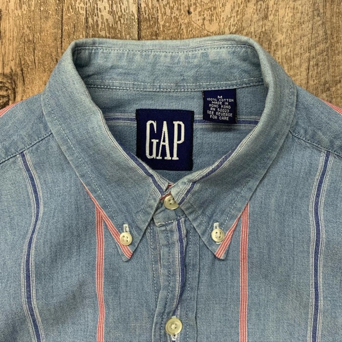90'S GAP 旧タグ シャンブレー BDシャツ ブルー/ストライプ | Vintage.City 빈티지숍, 빈티지 코디 정보