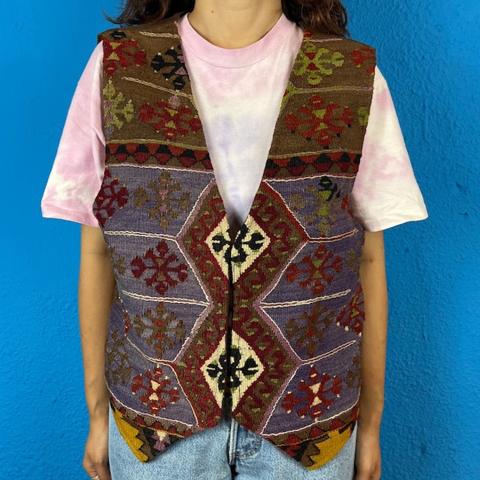 Kilim Hand Made Native Vest | Vintage.City 빈티지숍, 빈티지 코디 정보