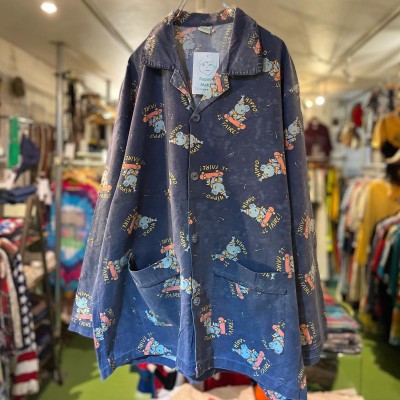 skating hippo pattern pajama Shirts | Vintage.City 古着屋、古着コーデ情報を発信