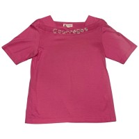 Courreges Silver Neck Logo Tee Pink | Vintage.City ヴィンテージ 古着