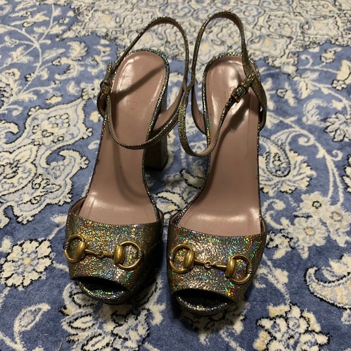Gucci Glitter Sandals Silver | Vintage.City 古着屋、古着コーデ情報を発信