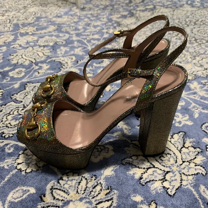 Gucci Glitter Sandals Silver | Vintage.City 古着屋、古着コーデ情報を発信