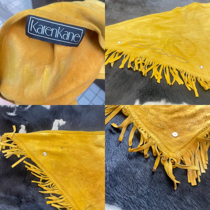 Mustard deerskin western fringe scarf | Vintage.City Vintage Shops, Vintage Fashion Trends