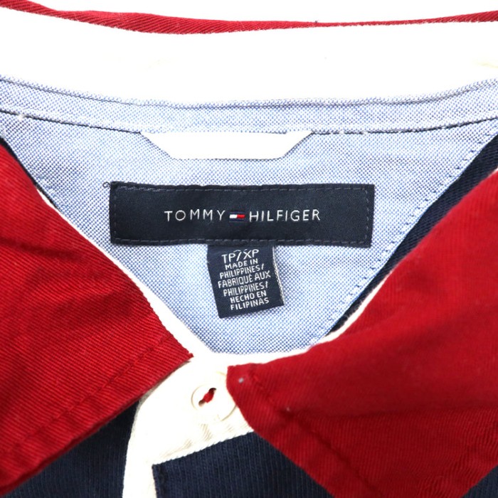 TOMMY HILFIGER ビッグサイズ ラガーシャツ XS ネイビー | Vintage.City 古着屋、古着コーデ情報を発信