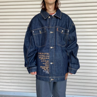 【未使用品】　フブ　FUBU　デニムジャケット　刺繍　ブルー　2XL　ゆるダボ古着屋自由人