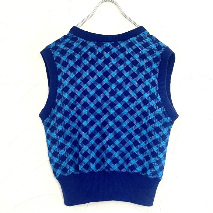Euro vintage blue plaid knit vest | Vintage.City 古着屋、古着コーデ情報を発信