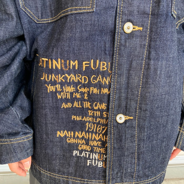 90s プラティナムフブPLATINUM FUBU 刺繍 デニムジャケット
