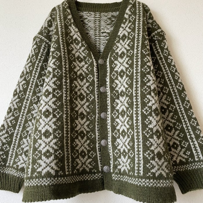nordic knit cardigan ノルディック柄 ニットカーディガン セ | Vintage.City 빈티지숍, 빈티지 코디 정보