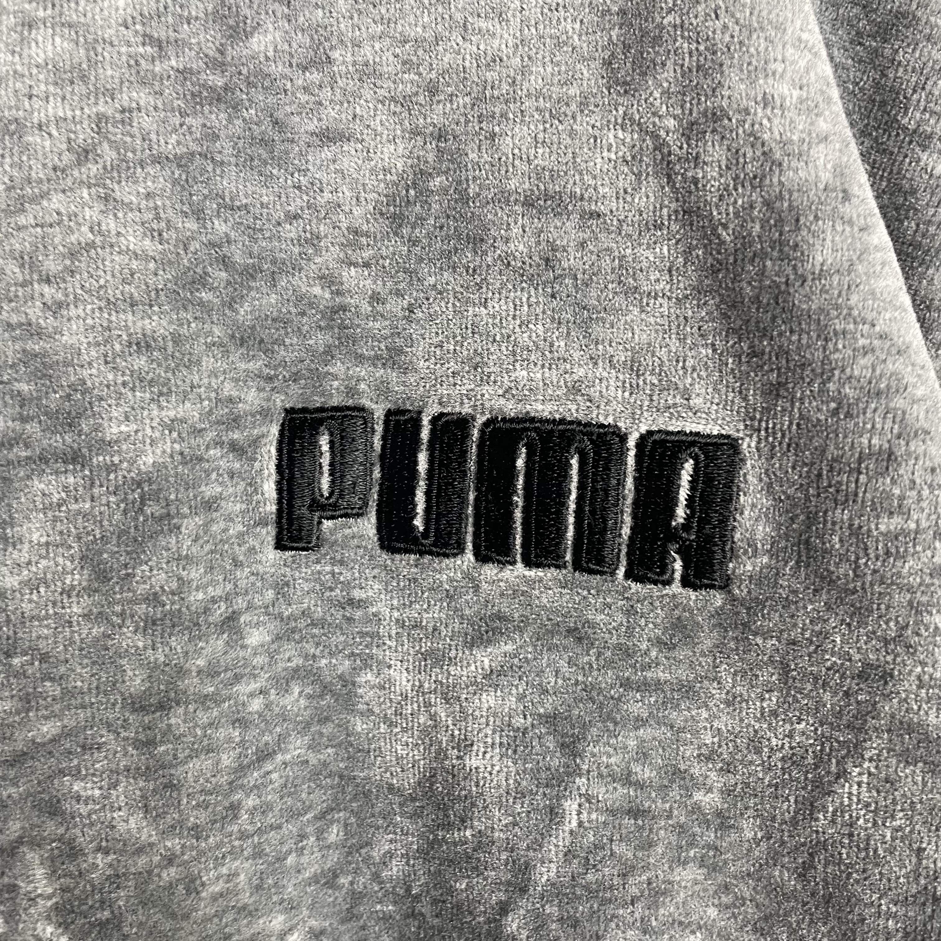 ベロア調 トラックジャケット プーマ PUMA ジャージー ロゴ 刺繍 