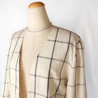 Ivory plaid crop jacket | Vintage.City ヴィンテージ 古着
