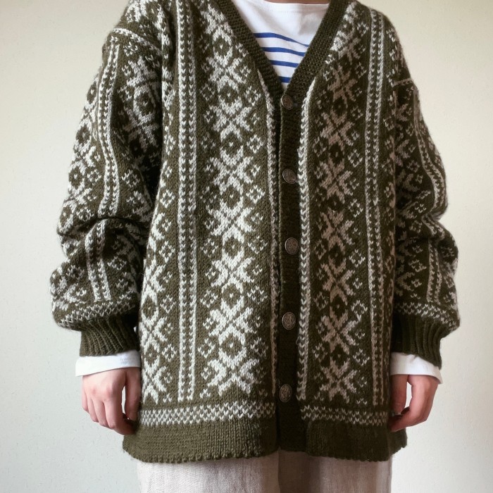 nordic knit cardigan ノルディック柄 ニットカーディガン セ | Vintage.City 古着屋、古着コーデ情報を発信