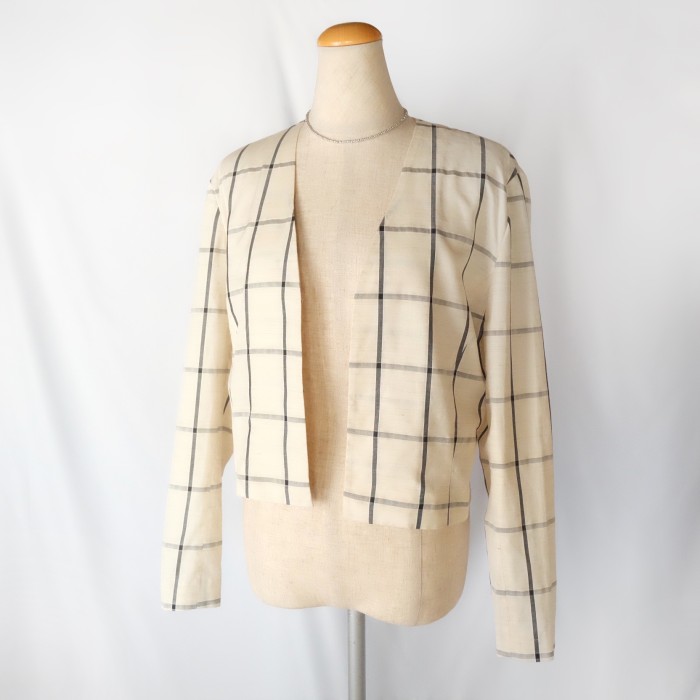 Ivory plaid crop jacket | Vintage.City Vintage Shops, Vintage Fashion Trends