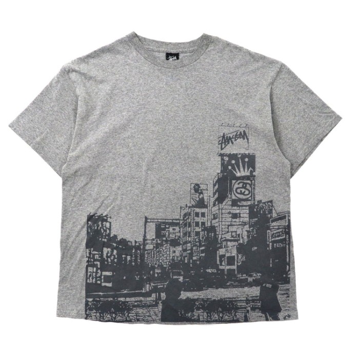 STUSSY ビッグサイズ プリントTシャツ XL グレー メキシコ製 | Vintage ...