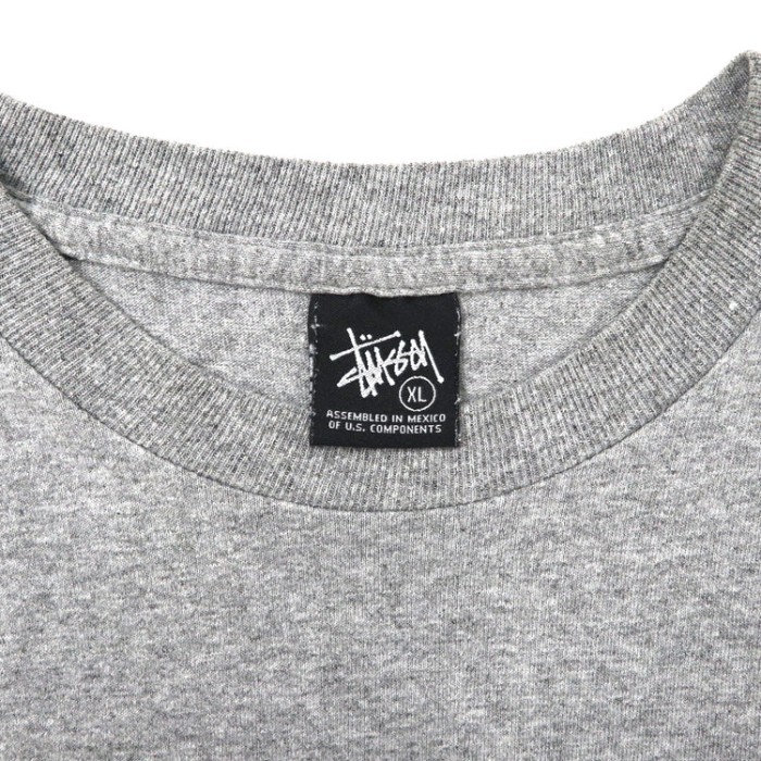 STUSSY ビッグサイズ プリントTシャツ XL グレー メキシコ製 | Vintage.City 古着屋、古着コーデ情報を発信