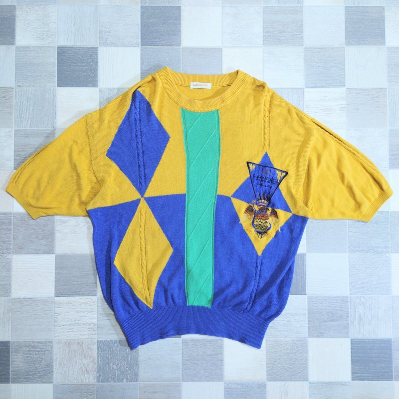 90's LANCEL コットン レーヨン 半袖 ニット セーター | Vintage.City