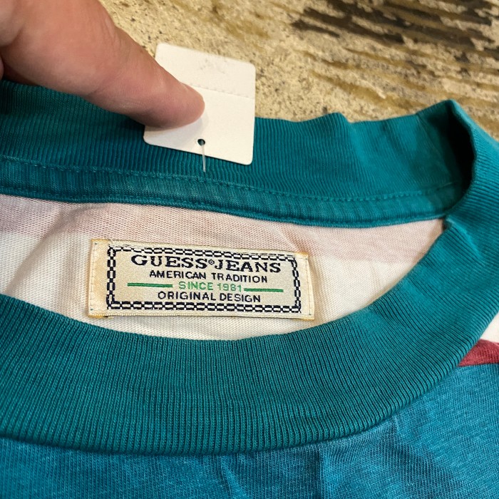 ビンテージ 90年代 ゲス ロゴ刺繍 ボーダー Tシャツ | Vintage.City 古着屋、古着コーデ情報を発信
