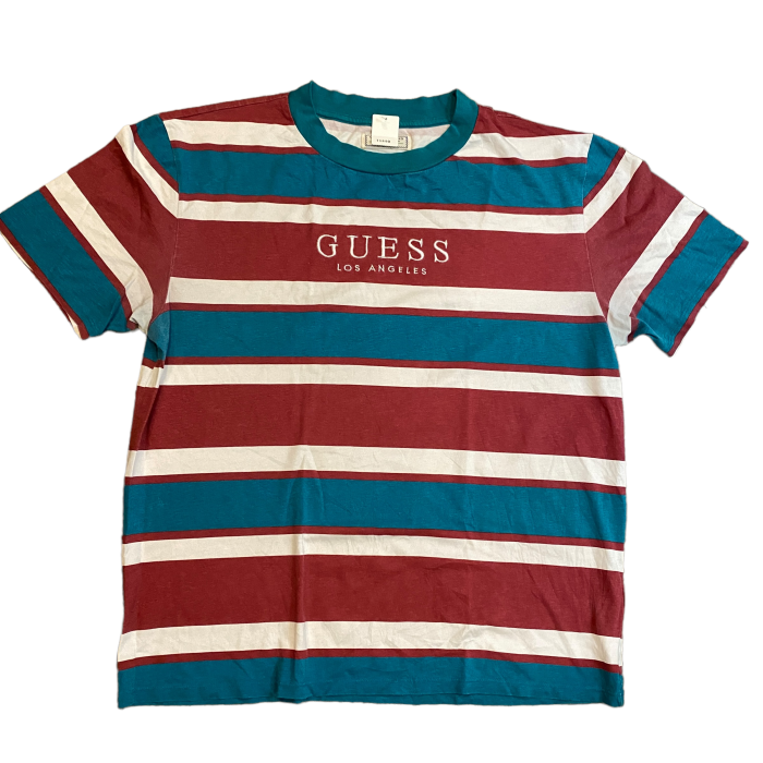 ビンテージ 90年代 ゲス ロゴ刺繍 ボーダー Tシャツ | Vintage.City 빈티지숍, 빈티지 코디 정보