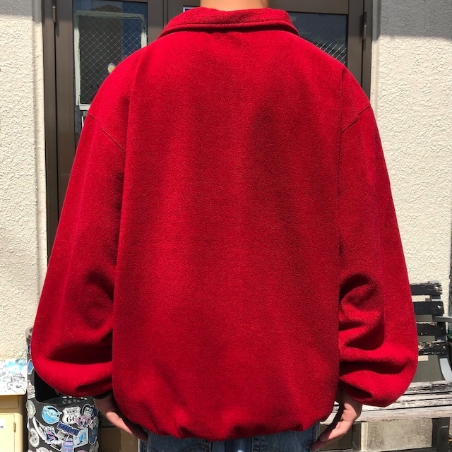 90s ノーティカ フリースジャケット ハーフジップ 刺繍ロゴ ストリート 